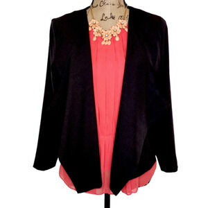 Jana Womens Open Shawl Front Blazer Size Small Black 2 Shells Included